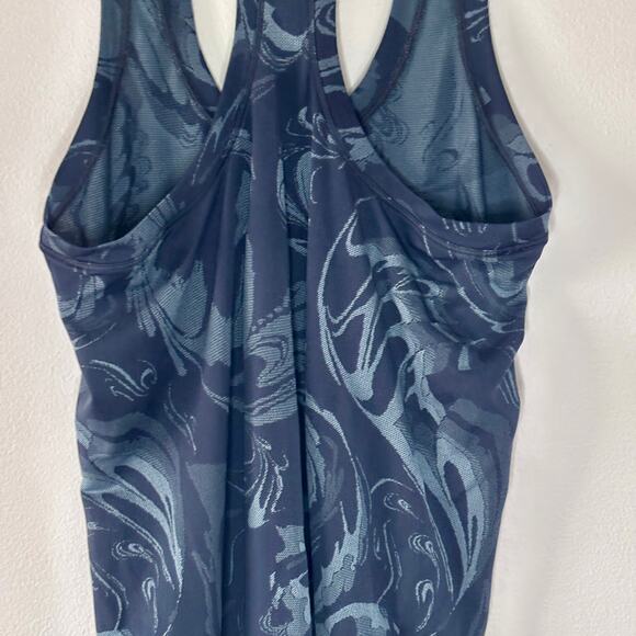 Athleta Momentum Seamless Tank Top Blue Paisley Pattern Workout Top Size Small - Picture 5 of 9